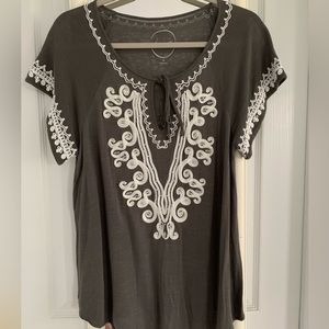 INC. Women’s gray, white ribbon detailing and crystal embellishments, X-Large